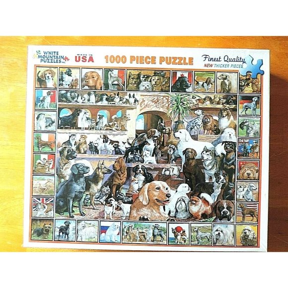 World of Dogs White Mountain Puzzle 1000 pc Jigsaw 141S USA Beagle Pug Terrier - Picture 5 of 10